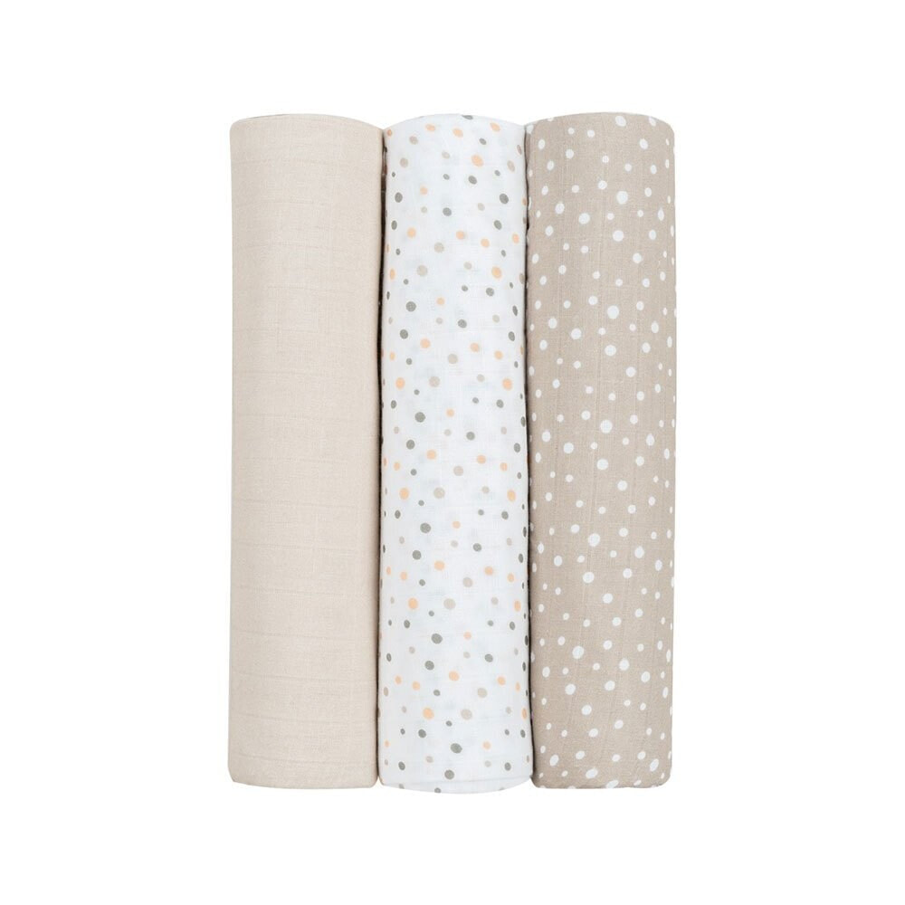 KIKKABOO Set 3 Units 100X100 Cm Dots Muslin