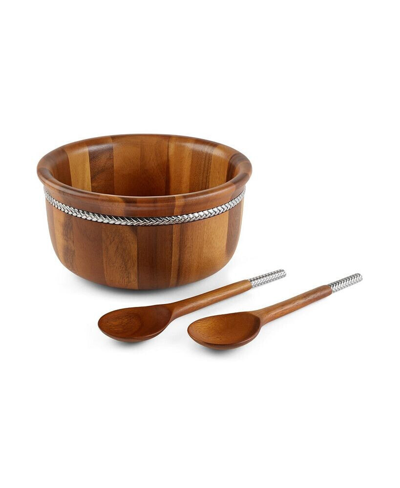 Nambe Salad Bowl With Servers