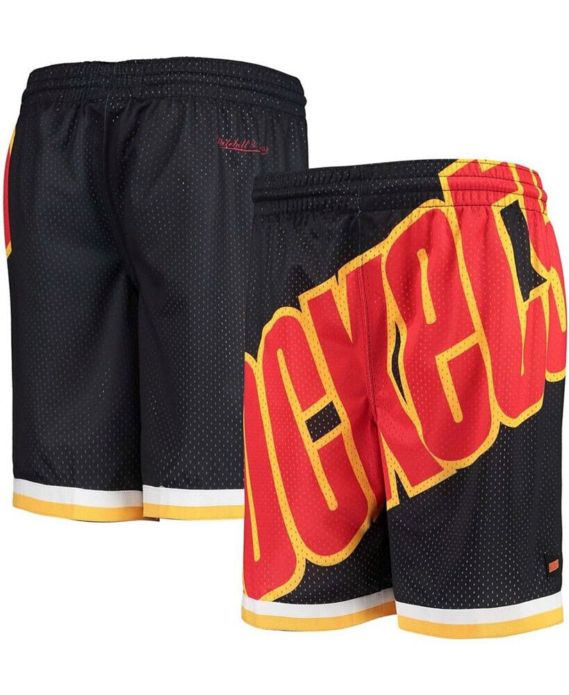 Mitchell & Ness big Boys Black Houston Rockets Hardwood Classics Throwback Big Face Mesh Shorts