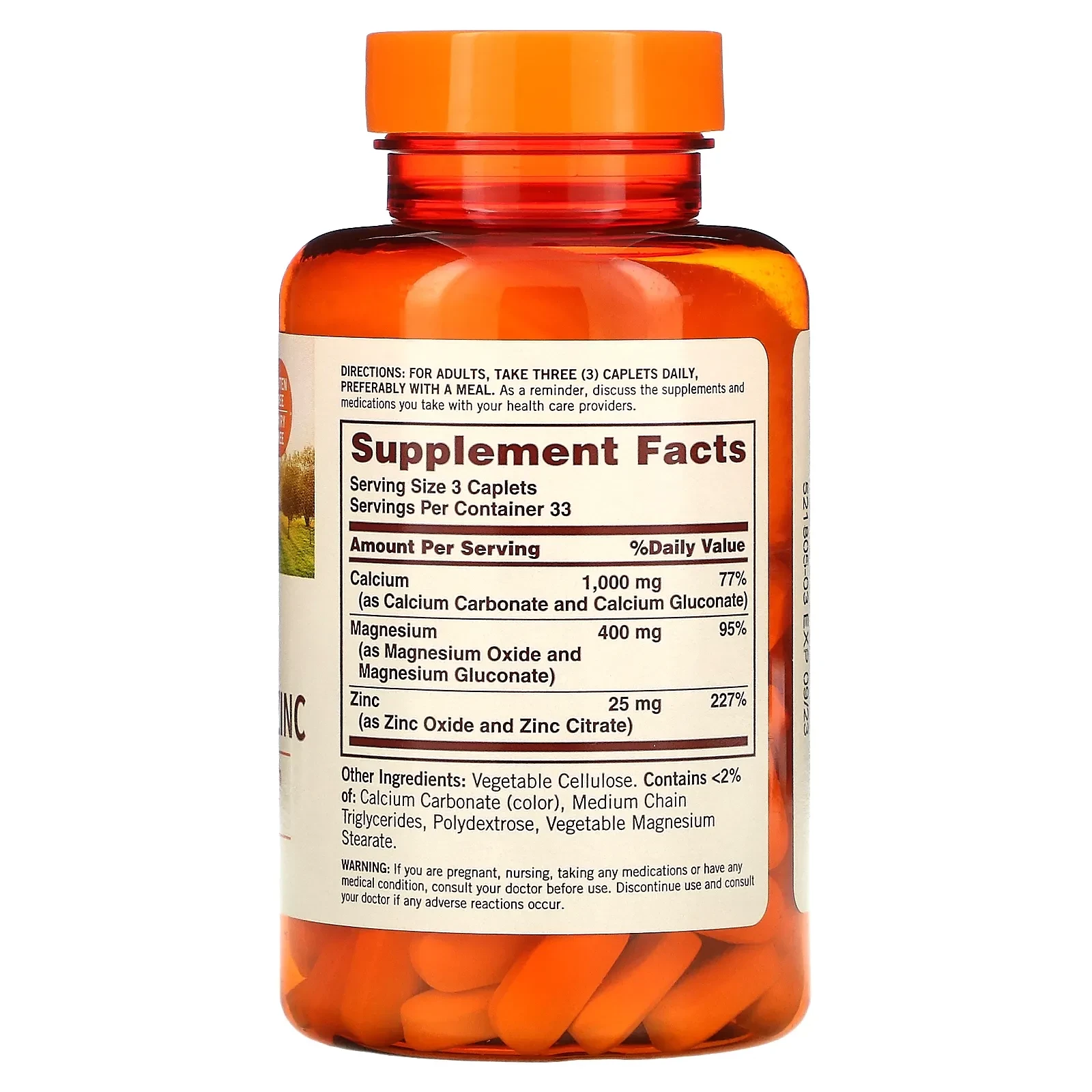 Calcium, Magnesium & Zinc, 100 Caplets