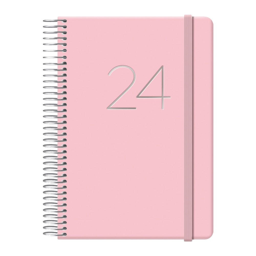 DOHE Agenda 2024 Day Page With Spiral And Gloss Rubber 125X18 Cm