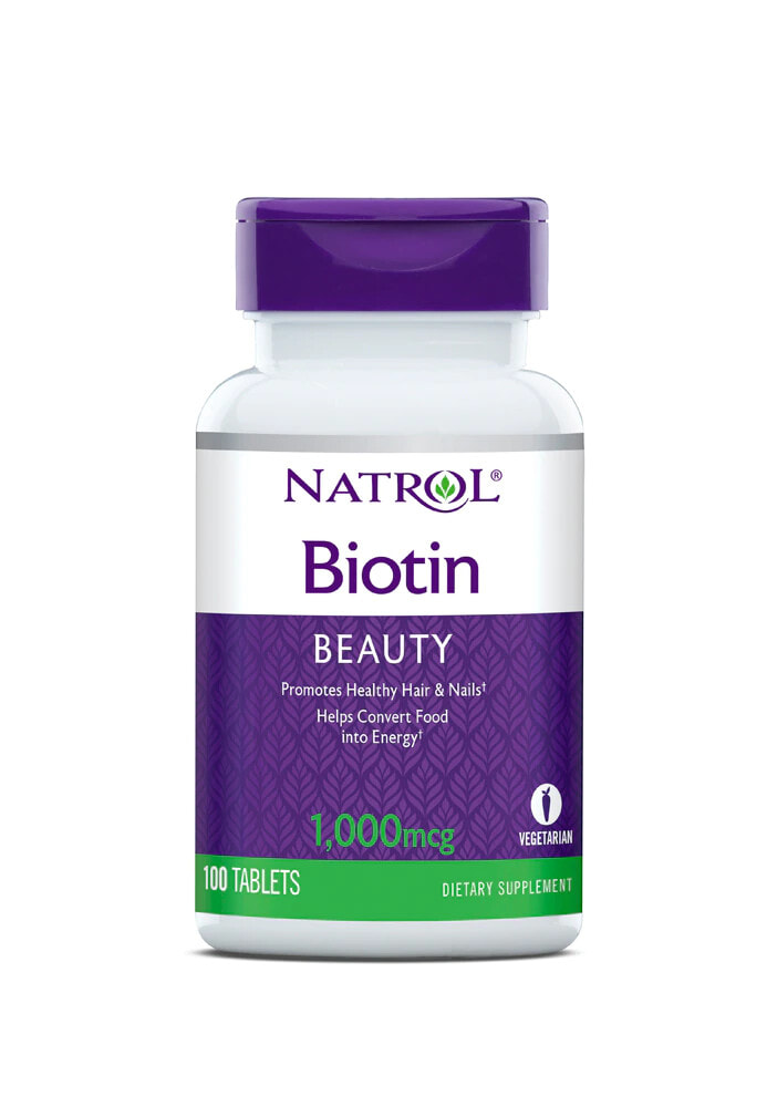 Natrol Biotin Beauty Биотин 1000 мкг для укрепления волос и ногтей 100 таблеток