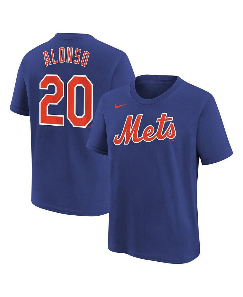 Nike big Boys Pete Alonso Royal New York Mets Home Player Name and Number T-shirt