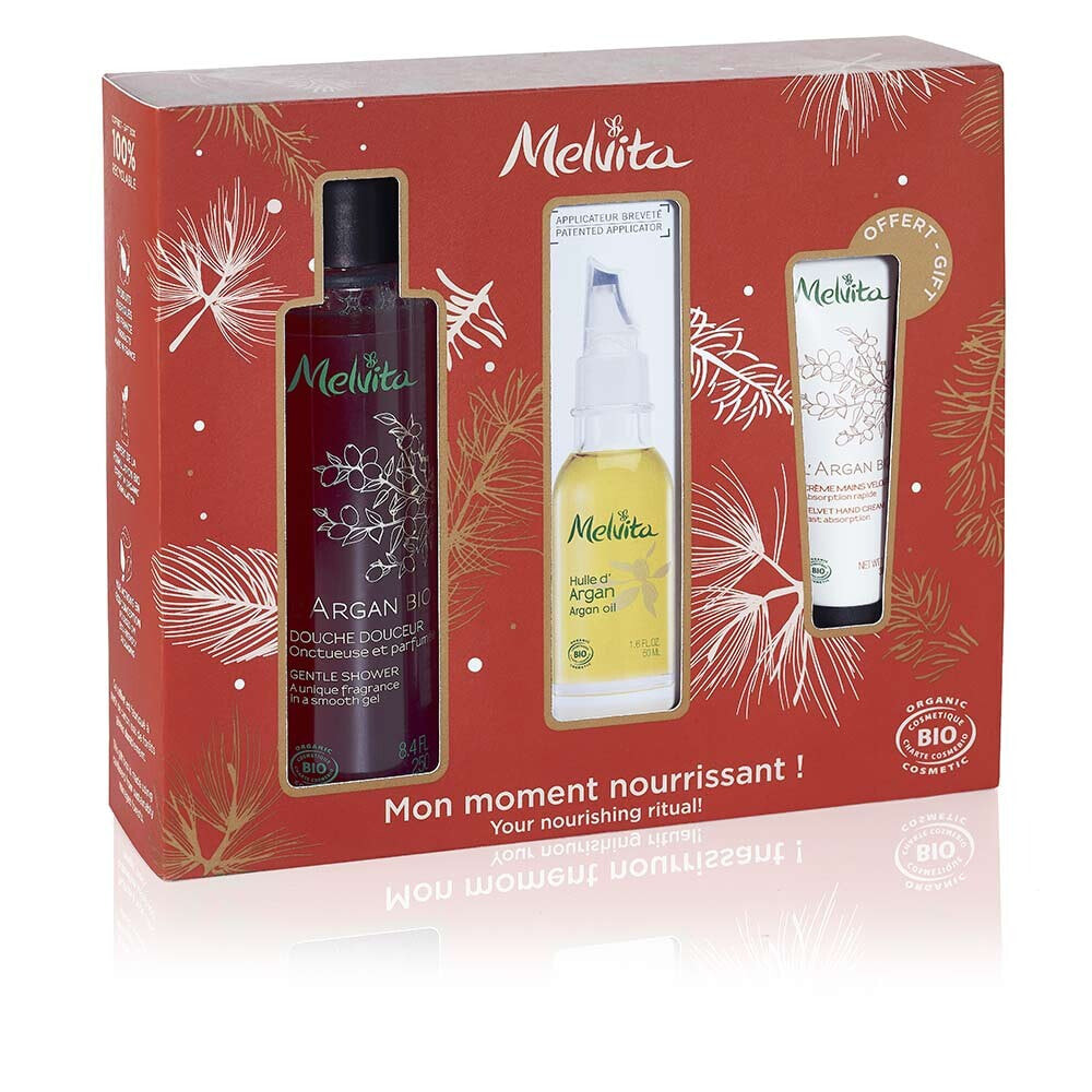 Melvita Argan Oil Set Набор: Гель для душа 250 мл + Масло для лица, волос и тела 50 мл + Крем для рук с маслом арганы 30 мл