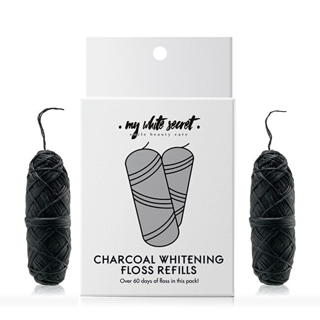 Зубная нить или ершик My White Secret Dental floss with activated carbon refill (Charocal Whitening Floss) 2 x 30 m
