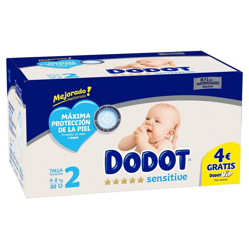 DODOT Sensitive Rn Size 2 88 Units Diapers