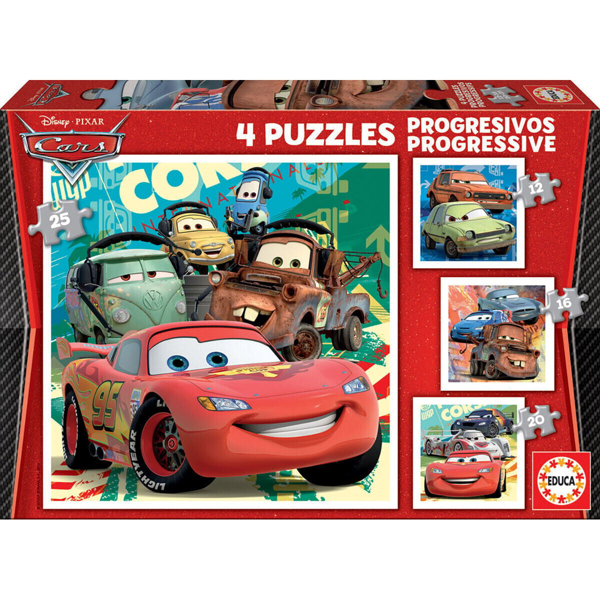 4-Puzzle Set Cars Let's race 16 x 16 cm