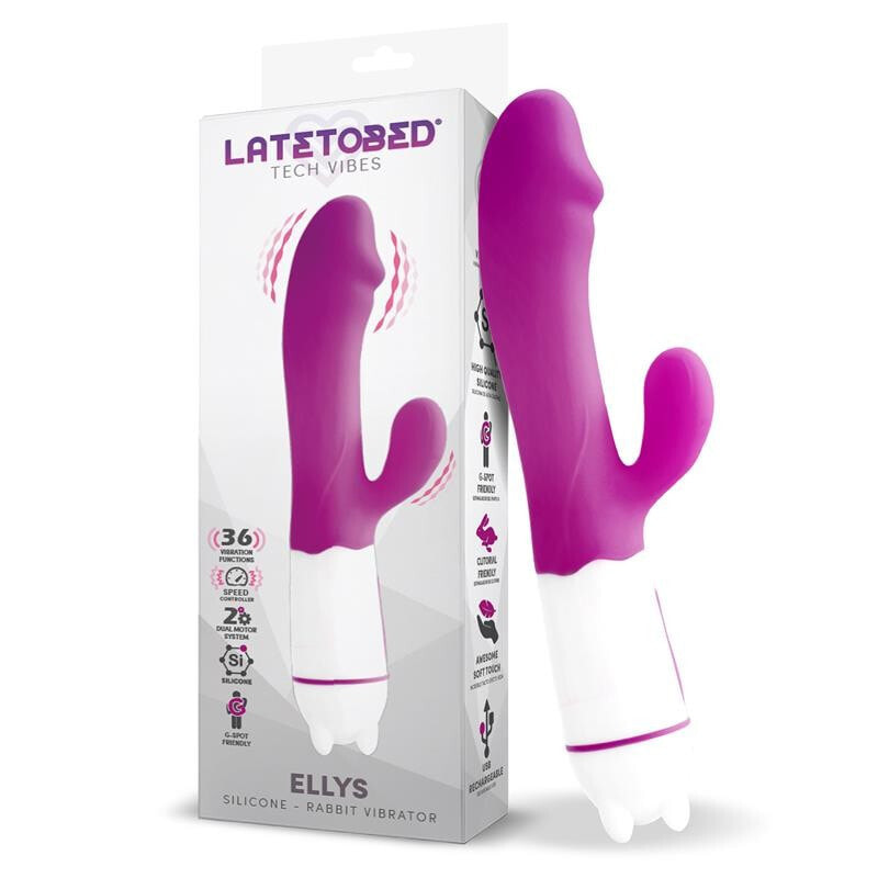 Вибратор LATETOBED Ellys USB Vibration 36 Functions Silicone Purple