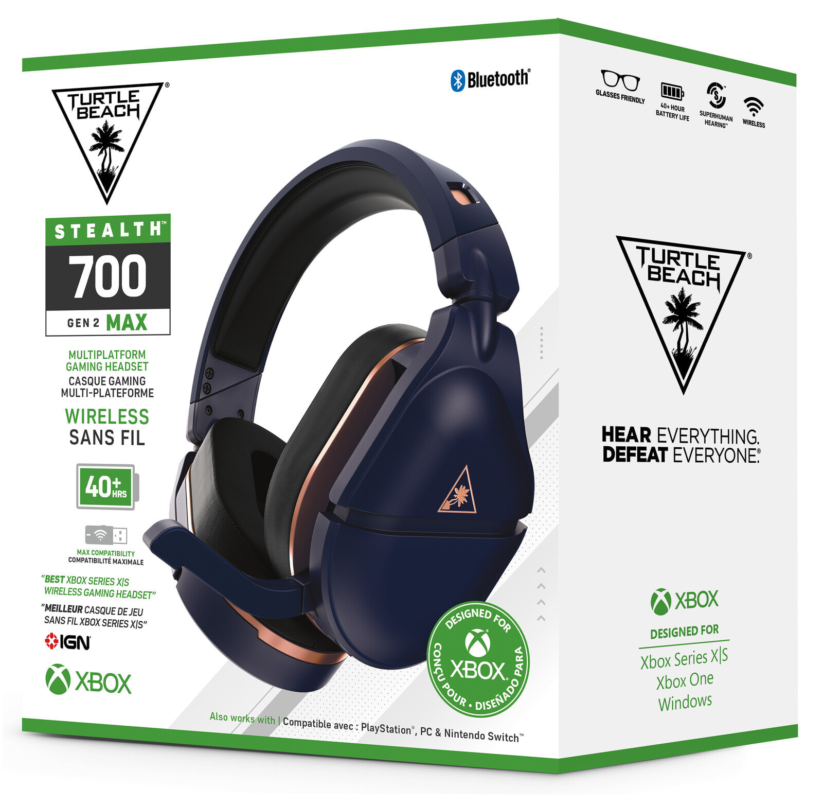 Turtle Beach Stealth 700 Gen 2 Max Гарнитура Беспроводной Оголовье Игровой Bluetooth Золото, Темно-синий TBS-2792-02