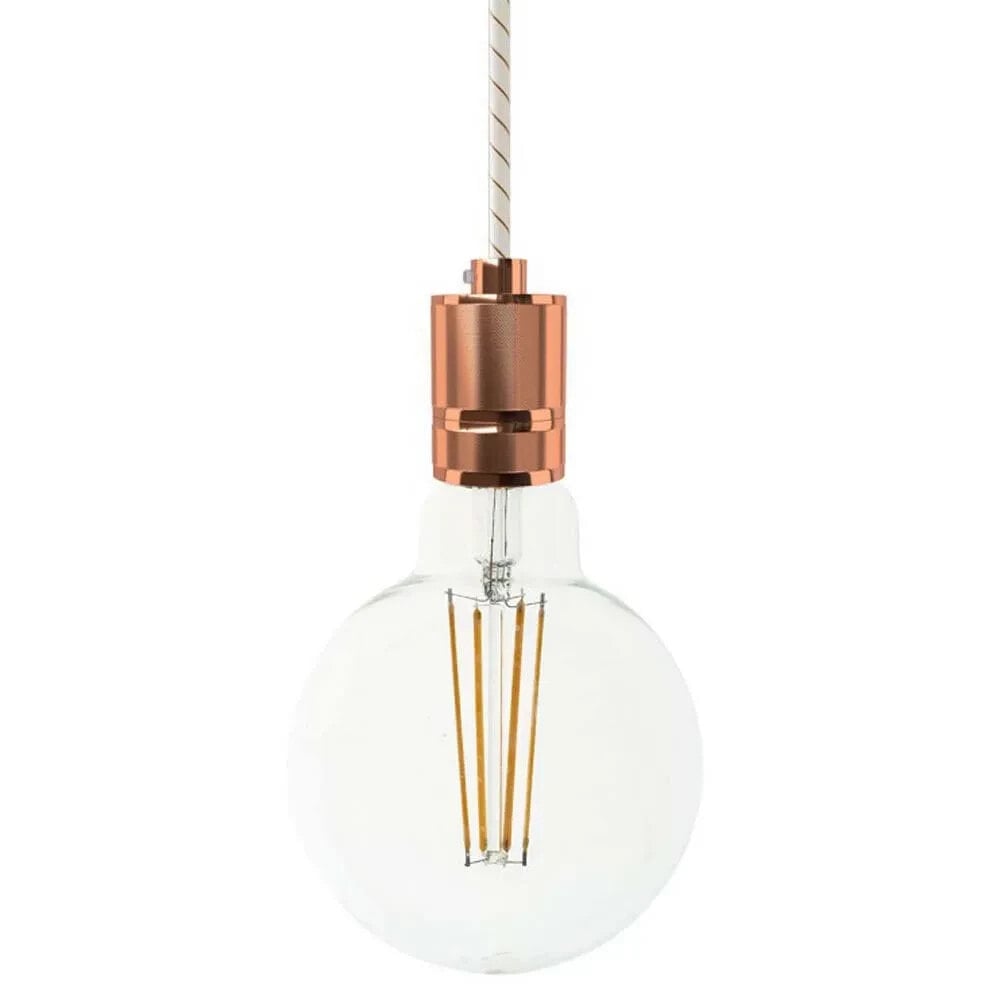 CREATIVE CABLES Textile Knurled Aluminum Hanging Lamp With Light Bulb 1.2 m