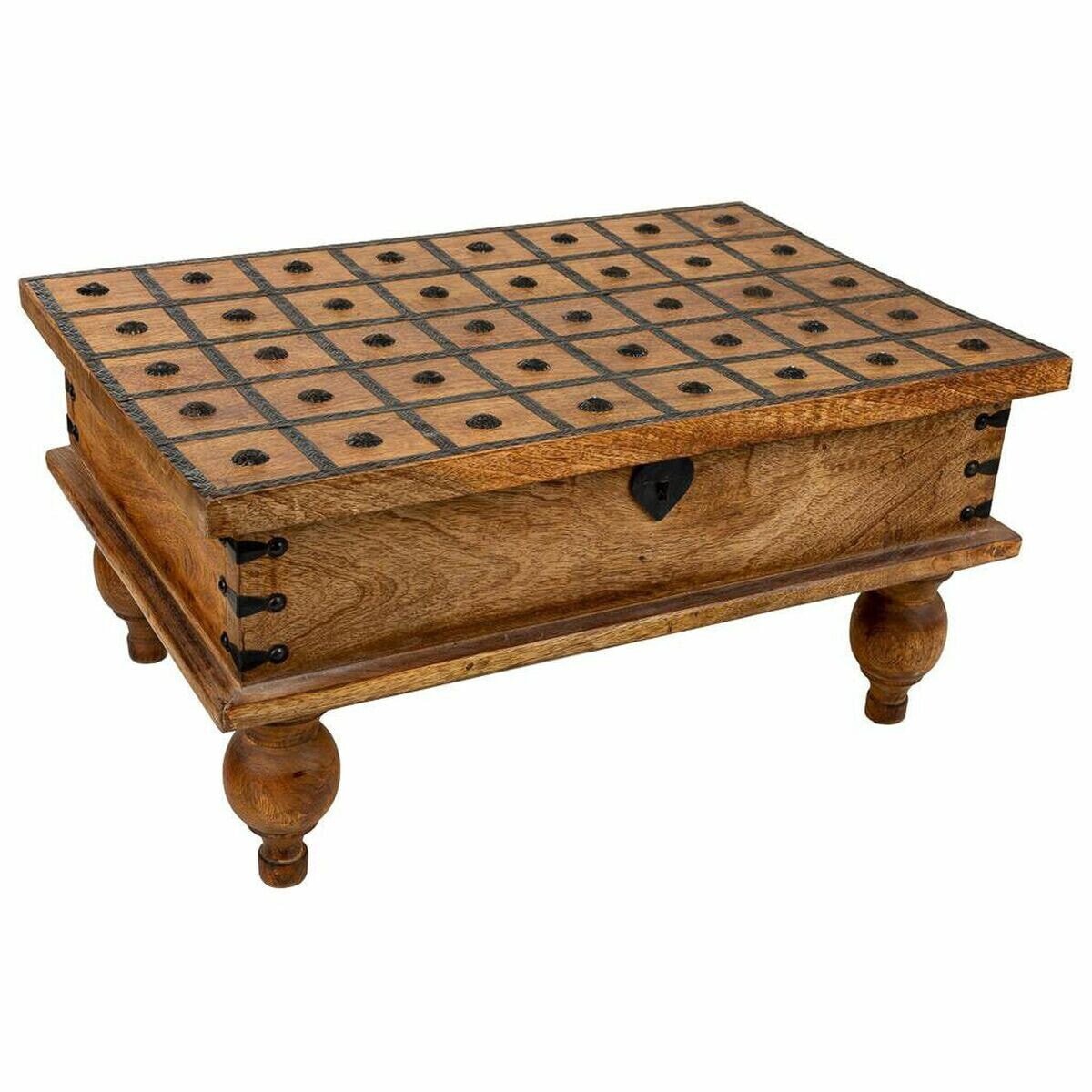 Chest Alexandra House Living Brown Metal Mango wood 40 x 30 x 60 cm Traditional style