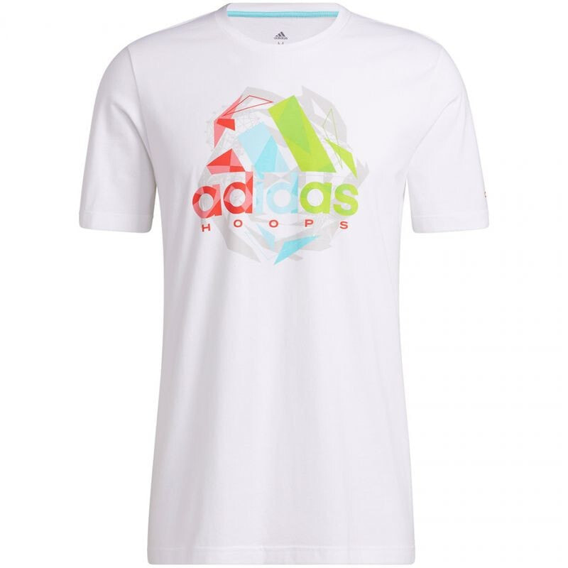 Мужская футболка спортивная белая с логотипом  adidas Badge of Sport Tee M GU2698