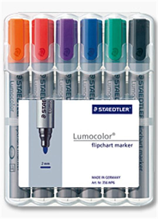 Staedtler 356 WP6 маркер 6 шт Черный, Синий, Зеленый, Оранжевый, Красный, Фиолетовый