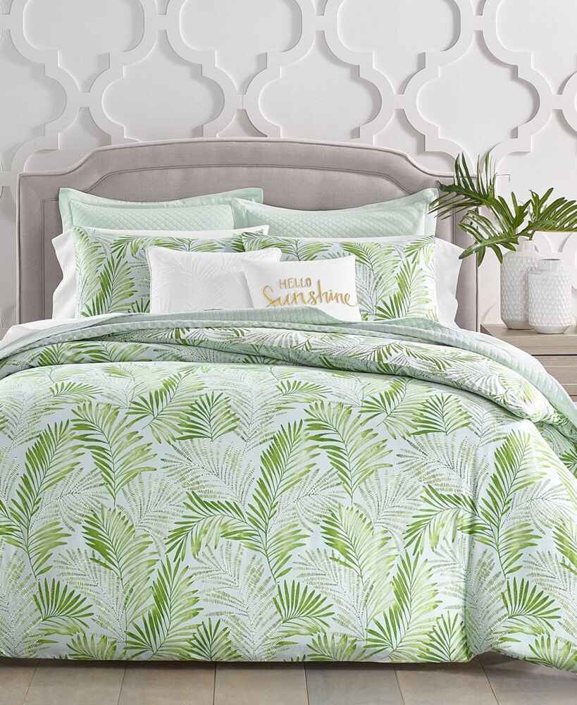 Charter Club cascading Palms 300-Thread Count 3-Pc. Duvet Cover Set, King, Created for Macy's