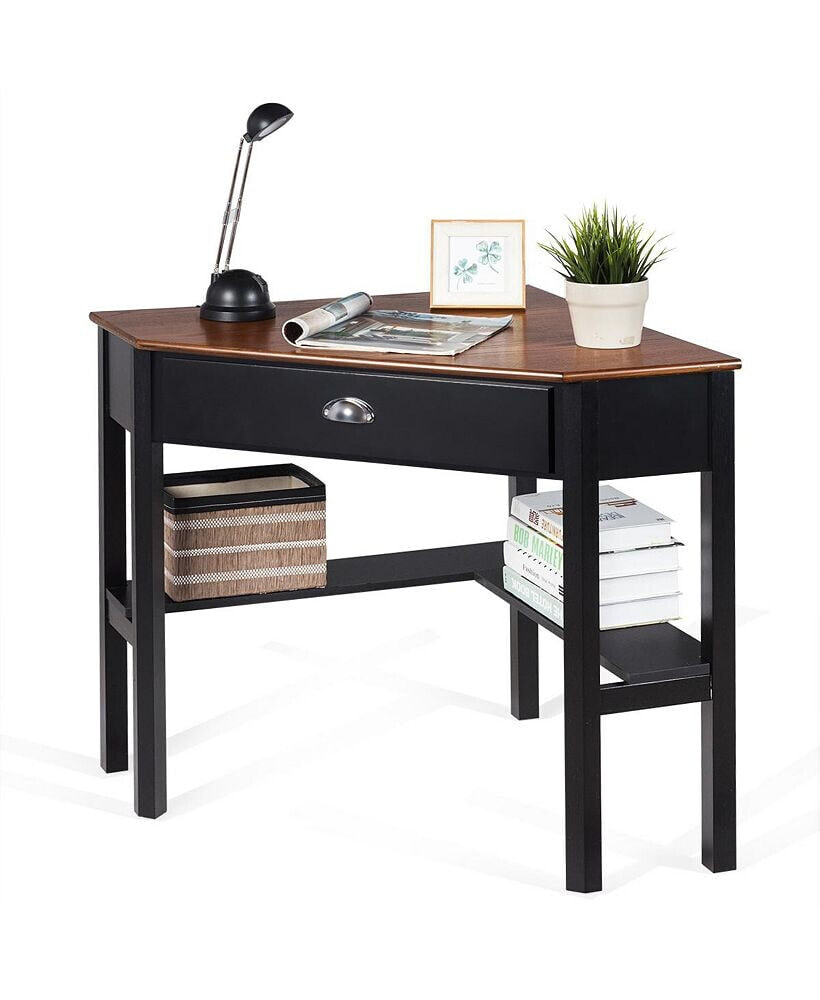 Corner Computer Desk Laptop Writing Table Wood Workstation