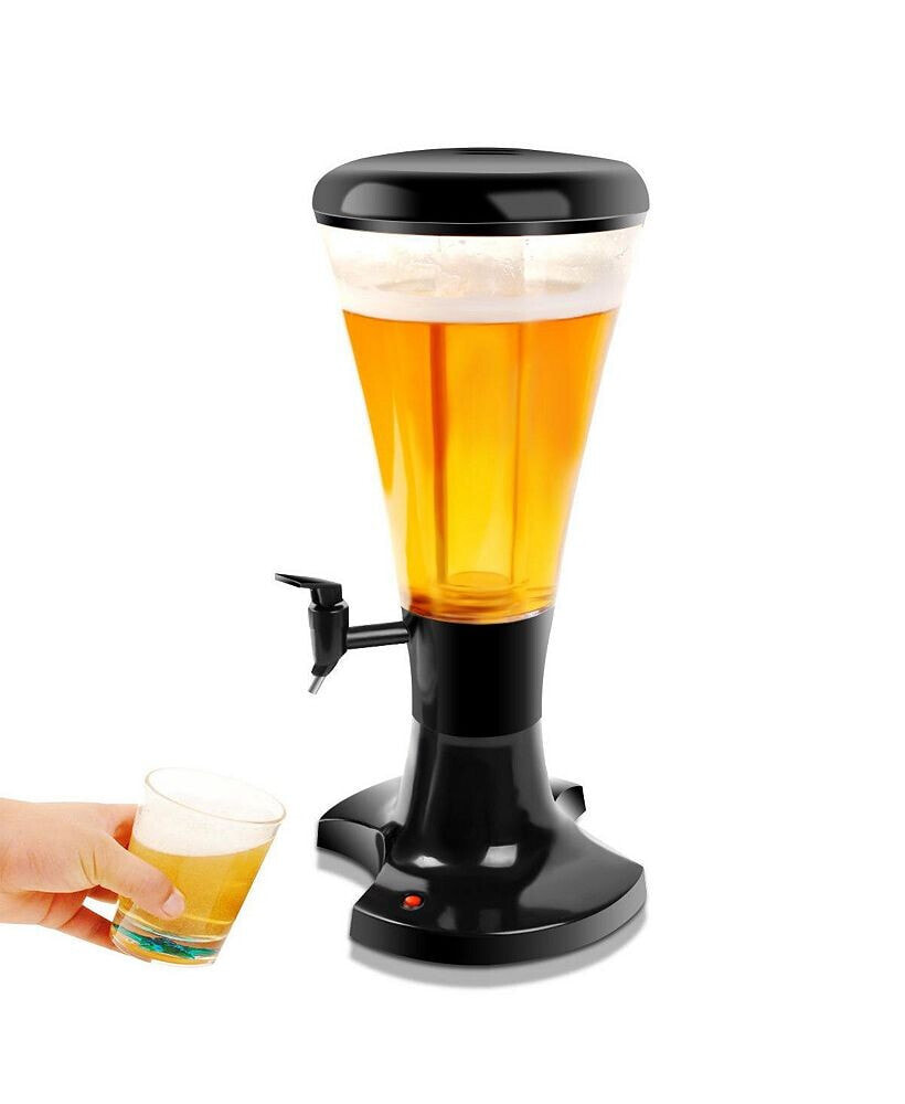 Costway 3L Cold Draft Beer Tower Dispenser Plastic with LED Lights