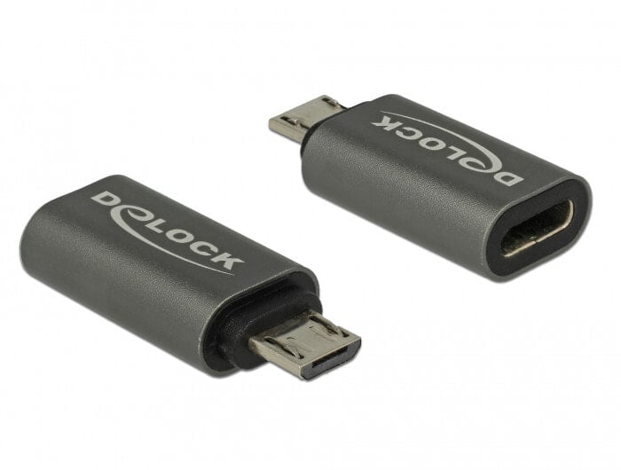 DeLOCK 65927 кабельный разъем/переходник USB 2.0 Micro-B USB Type-C Антрацит