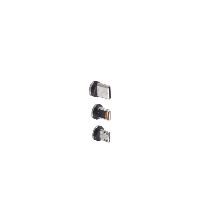BS14-19003 - USB Micro-B - USB-C - 8-Pin - Black - Silver - Male - Straight - Aluminium - Metal - 3 pc(s)