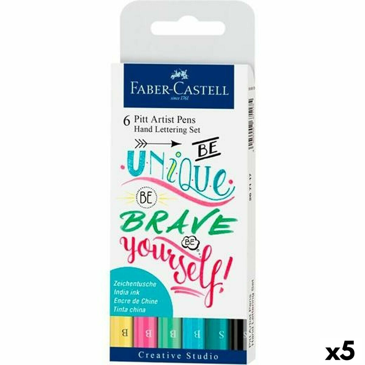 Set of Felt Tip Pens Faber-Castell Pitt Artist Calligraphy Case Cake (5 Units)