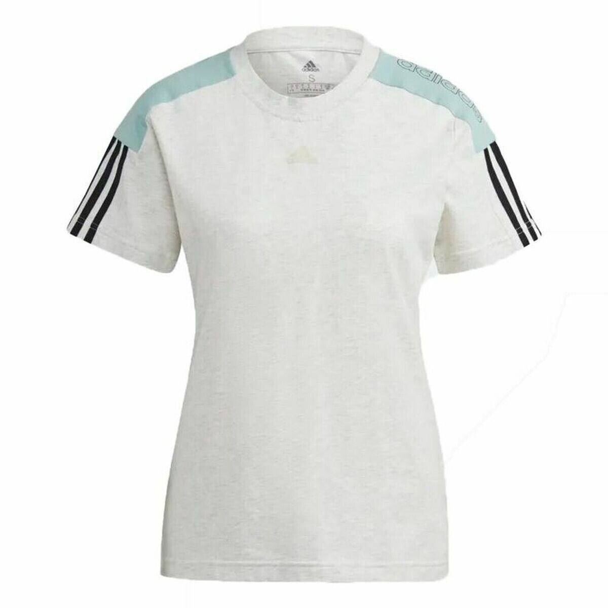 Short Sleeve T-Shirt Adidas Logo Colorblock Beige