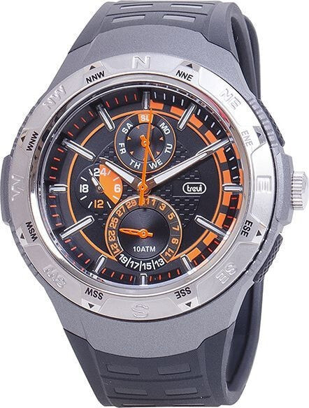 Мужские электронные часы с серым силиконовым ремешком Trevi  Zegarek Trevi SG330 Cruiser