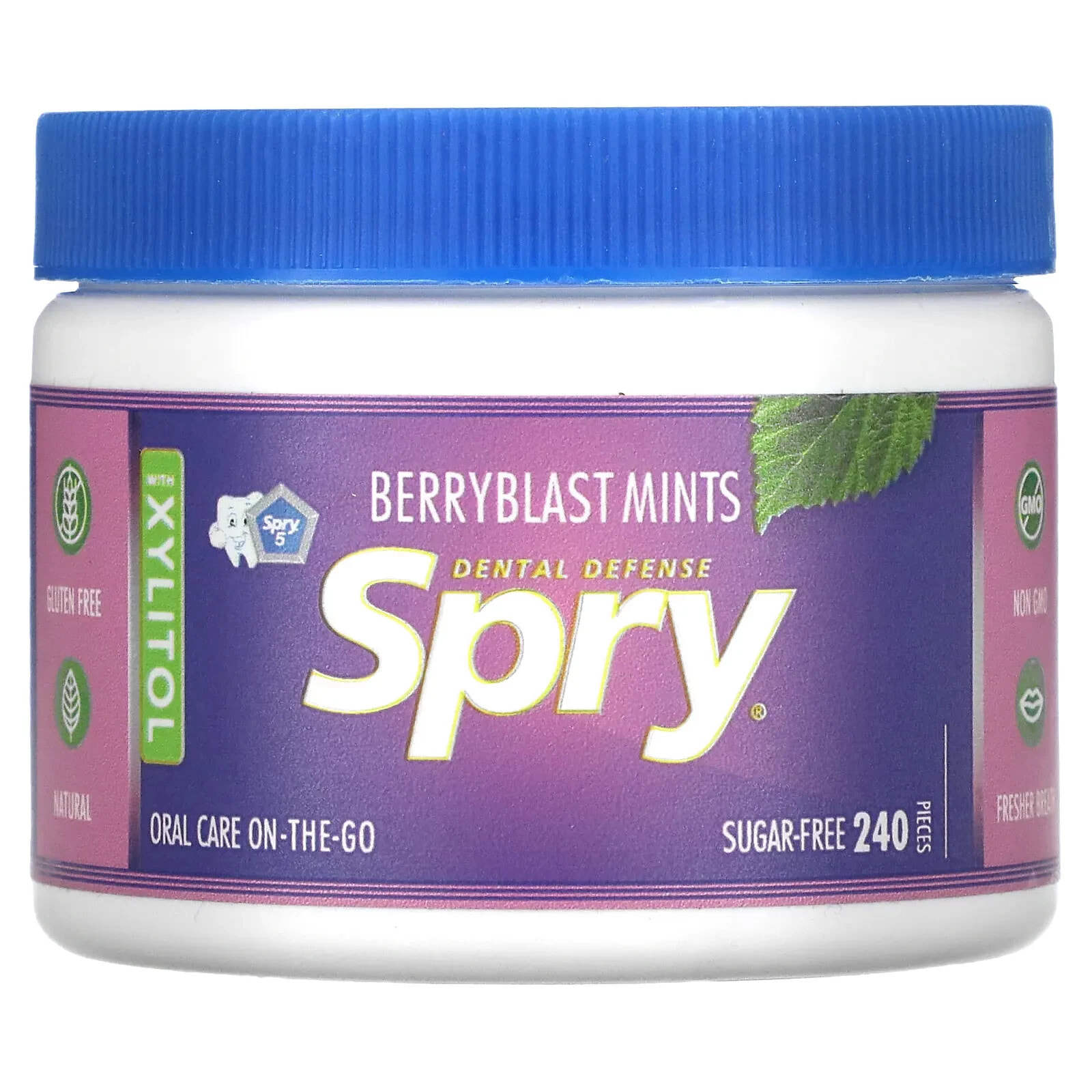 Spry, Berryblast Mints with Xylitol, Sugar Free, 240 Pieces, (144 g)