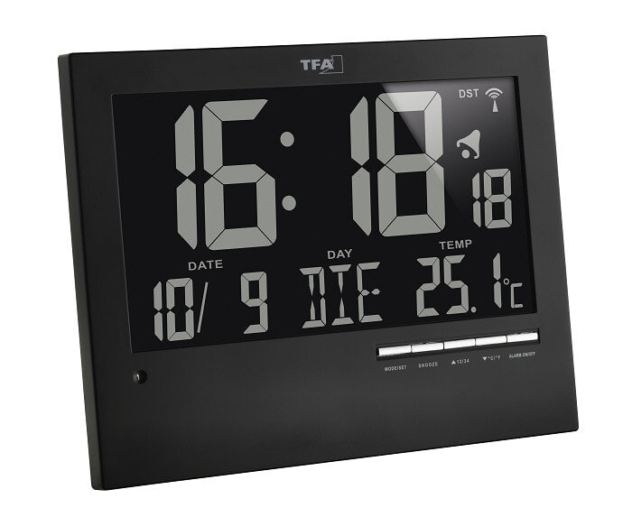 TFA-Dostmann 60.4508 настенные часы Цифровые настенные часы Прямоугольник Черный