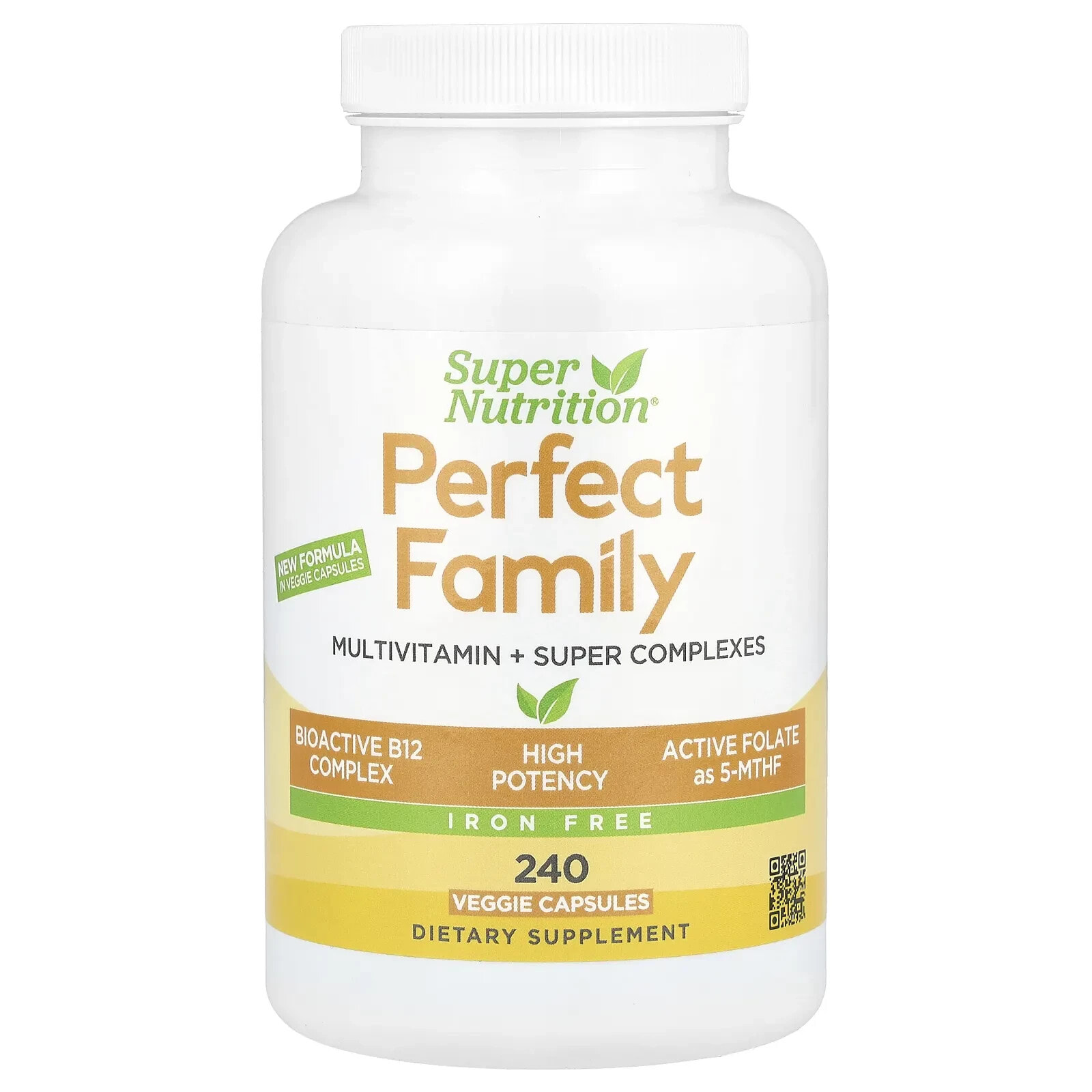 Perfect Family Multivitamin + Super Complexes, Iron Free, 240 Veggie Capsules