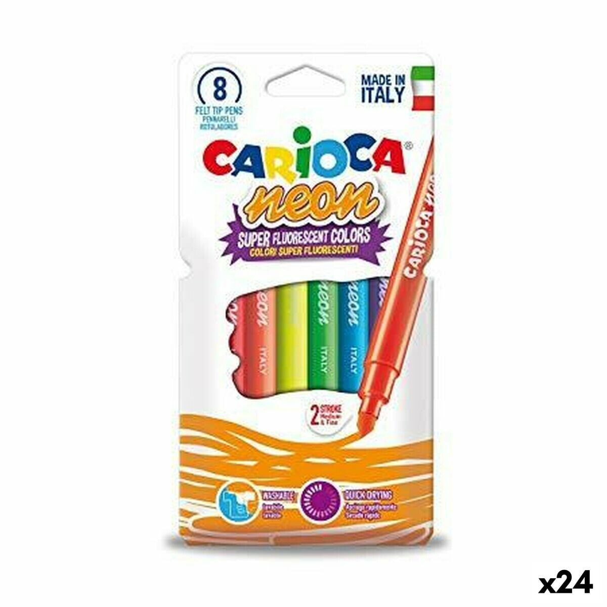 Fluorescent Marker Set Carioca Neon Multicolour (24 Units)