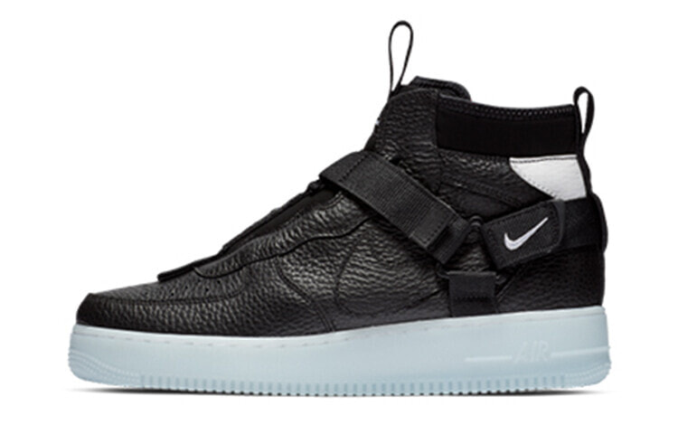 Nike Air Force 1 Mid Utility Black Blue 中帮 板鞋 男款 蓝 / Кроссовки Nike Air Force 1 Mid Utility Black Blue AQ9758-001