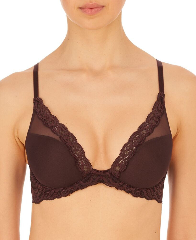 Natori feathers Contour Plunge Lace-Trim Bra 730023 Color: Brown