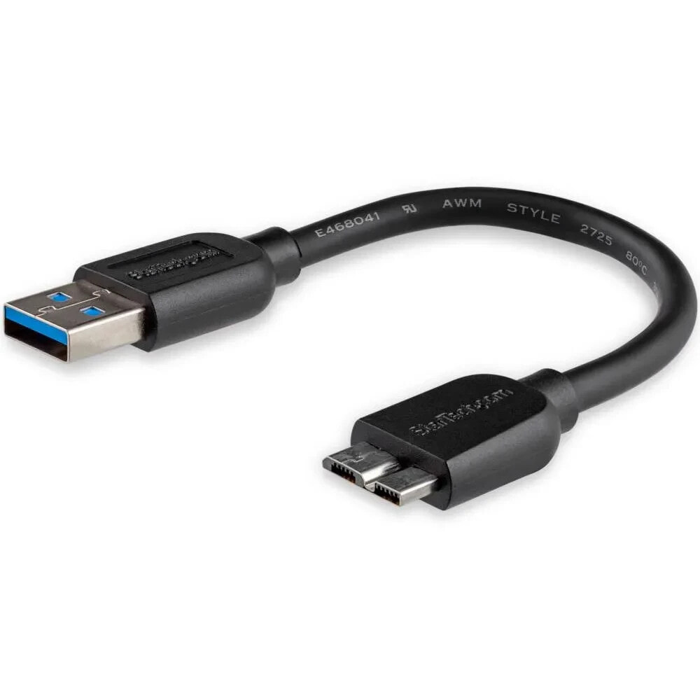 STARTECH 6in Slim USB 3.0 Micro B Cable 15 cm