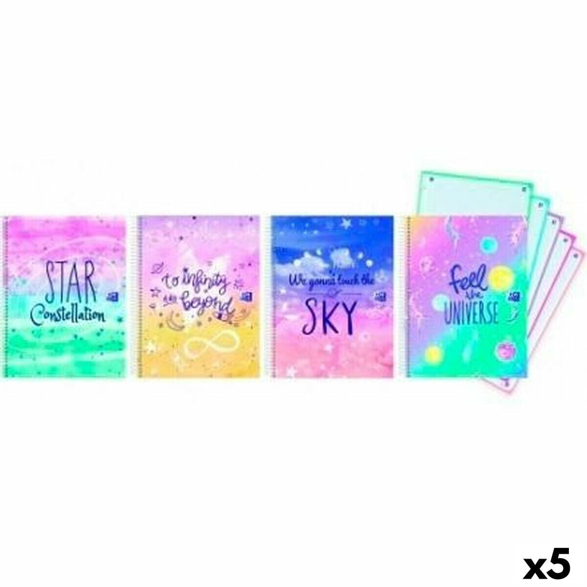 Notebook Oxford Europeanbook 5 Galactic Pastel A4 (5 Units)