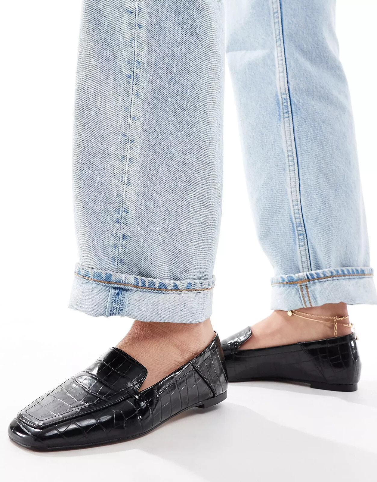 ASOS DESIGN – Modern – Schmale Loafer in Schwarz