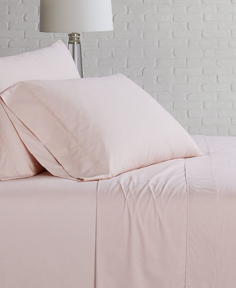 Solid Cotton Percale Twin Sheet Set