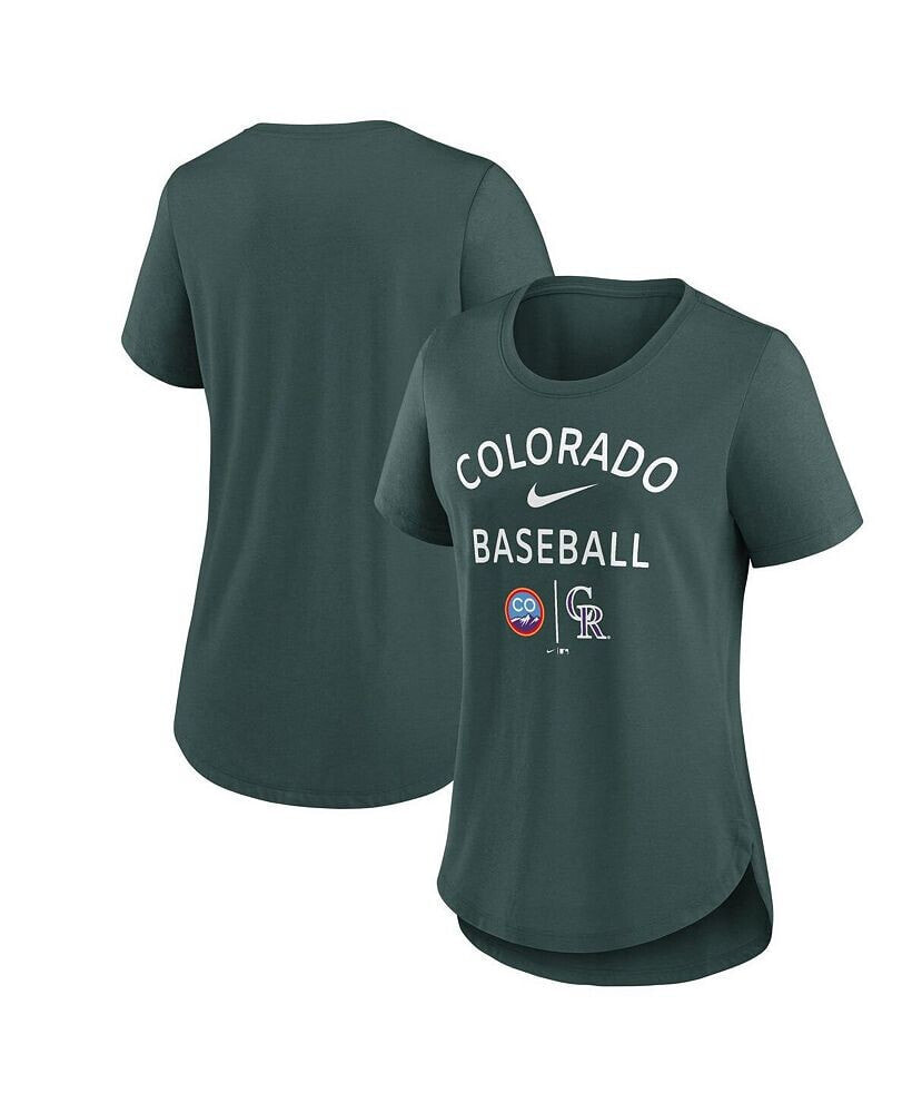 Nike women's Hunter Green Colorado Rockies City Connect Tri-Blend T-shirt