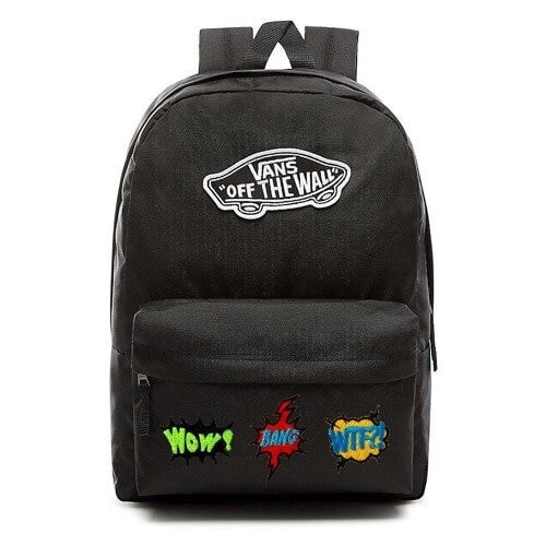 Женский спортивный рюкзак черный с логотипом и карманом VANS Realm Backpack Custom WTF? - VN0A3UI6BLK