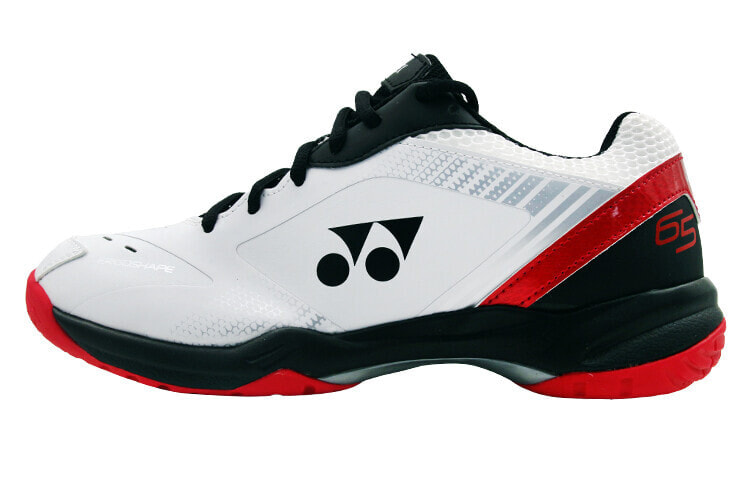 YONEX 65 3 Badminton Shoes Unisex Low-Top White Red