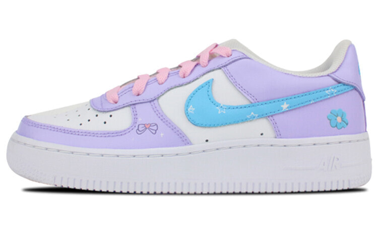 【定制球鞋】 Nike Air Force 1 Low 是在玩鞋 动漫主题定制 兔子 蝴蝶结 星黛露 可爱风休闲 低帮 板鞋 女款 紫色 / Кроссовки Nike Air Force 314192-117