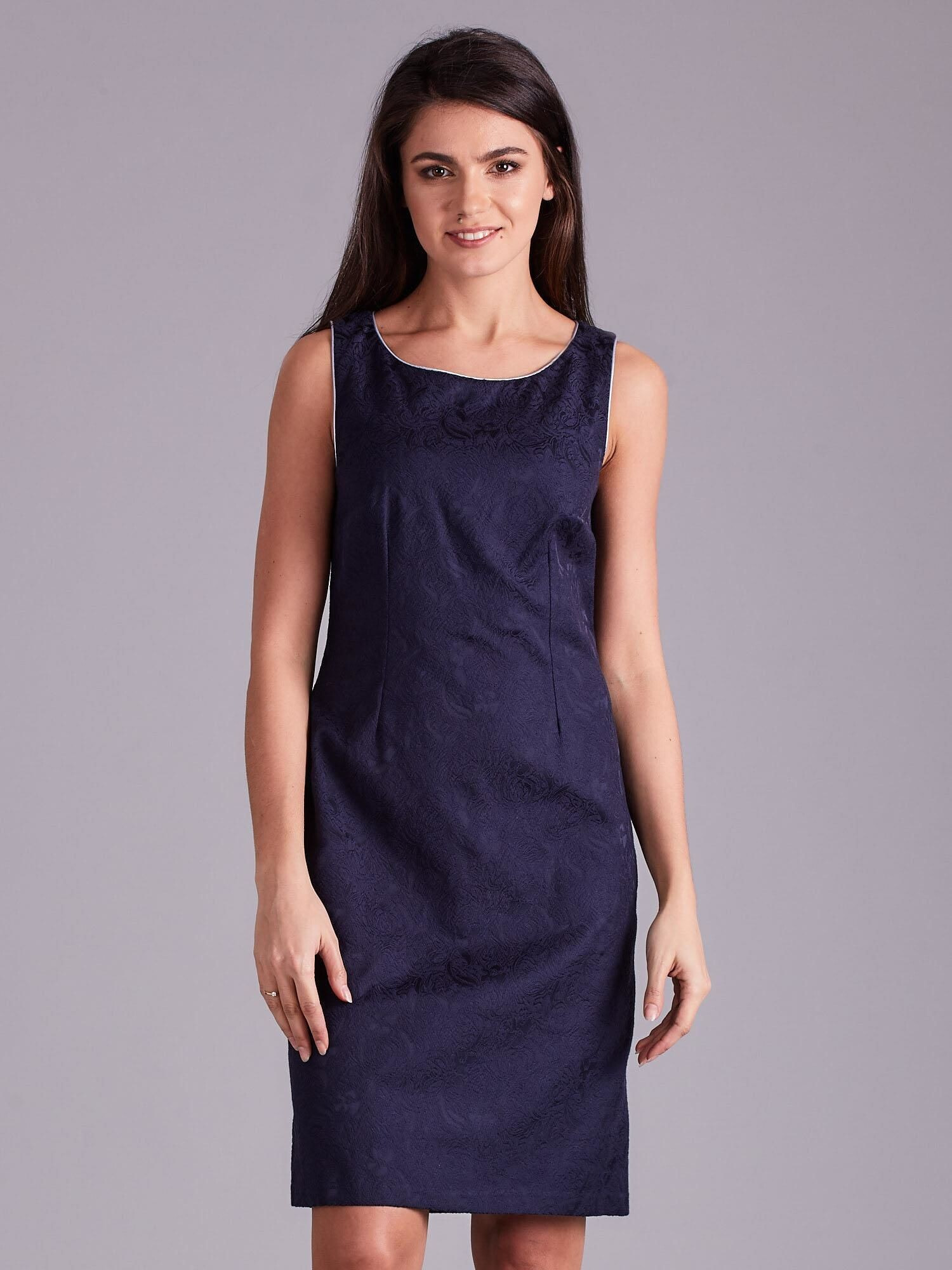 Женское платье футляр без рукавов голубое Factory Price