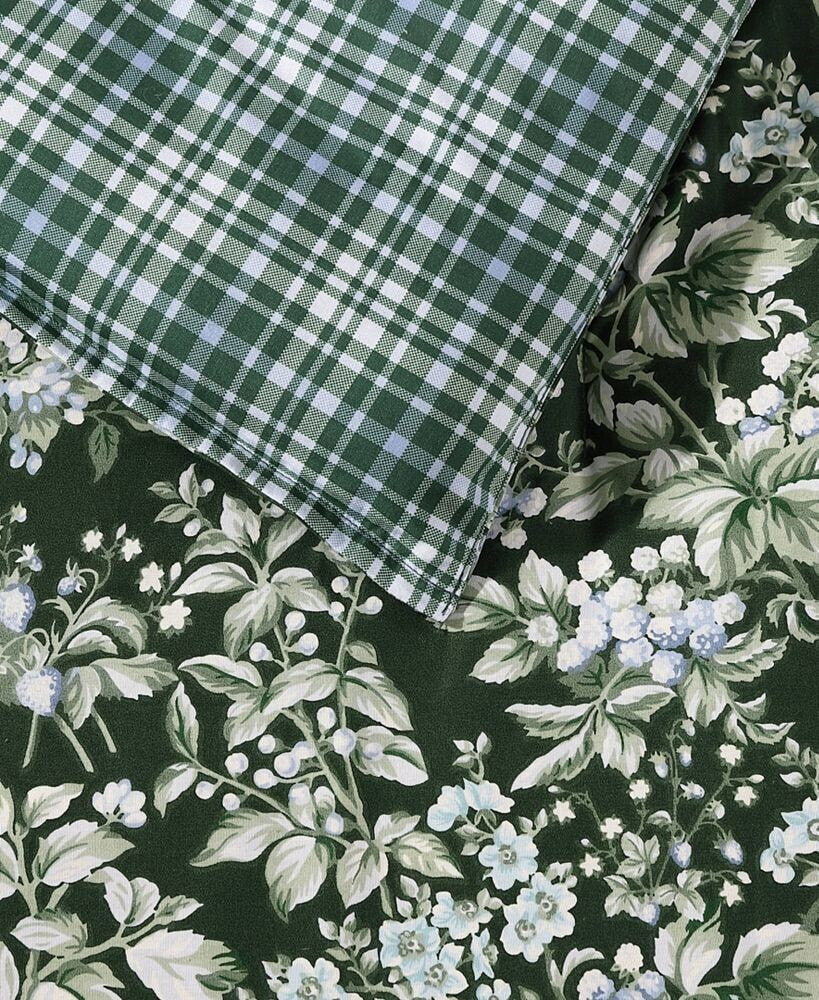 Laura Ashley Bramble Floral Cotton Reversible 5 Piece Duvet Cover