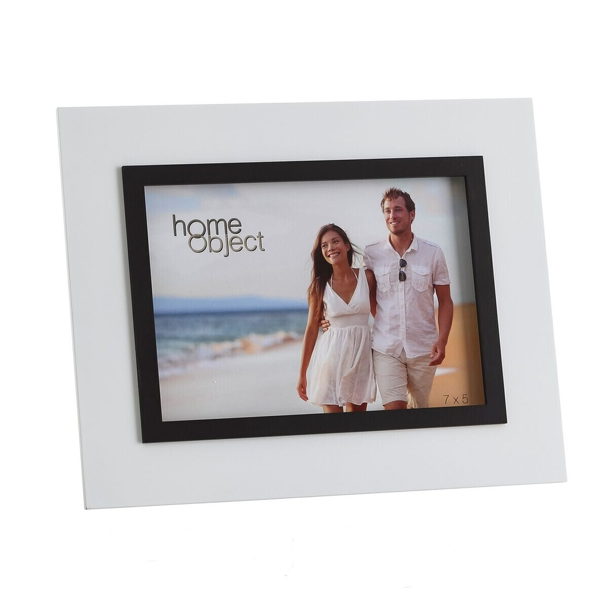 Photo frame White Black Crystal polystyrene 13 x 18 cm 24,5 X 1,5 X 19,5 CM