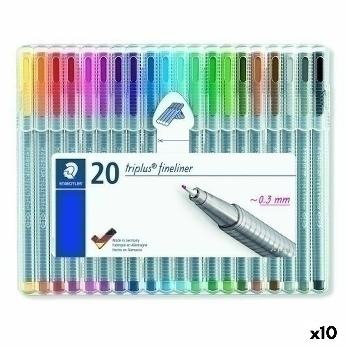 Set of Felt Tip Pens Staedtler Triplus Fineliner Multicolour (10 Units)