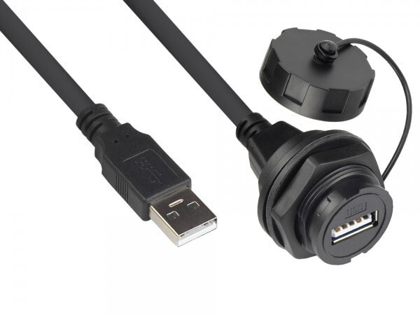 IC04-U204 - 1 m - USB A - USB A - USB 2.0 - Black