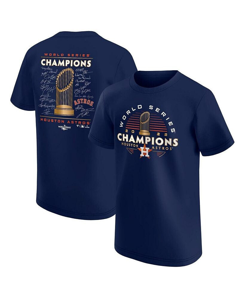 Youth Boys Branded Navy Houston Astros 2022 World Series Champions Signature Roster T-shirt