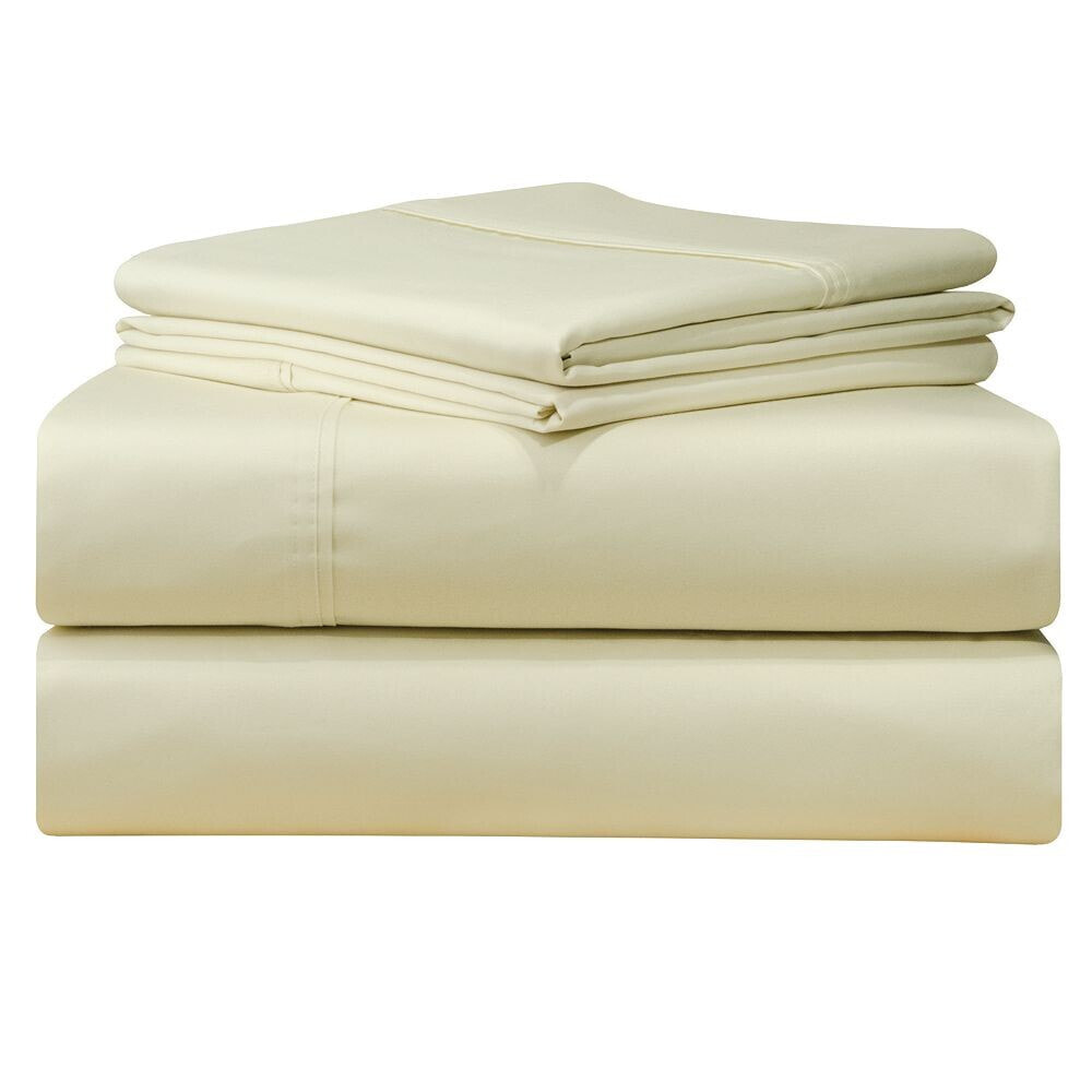 Pointehaven solid Extra Deep 500 Thread Count Sateen 4-Pc. Sheet Set, King