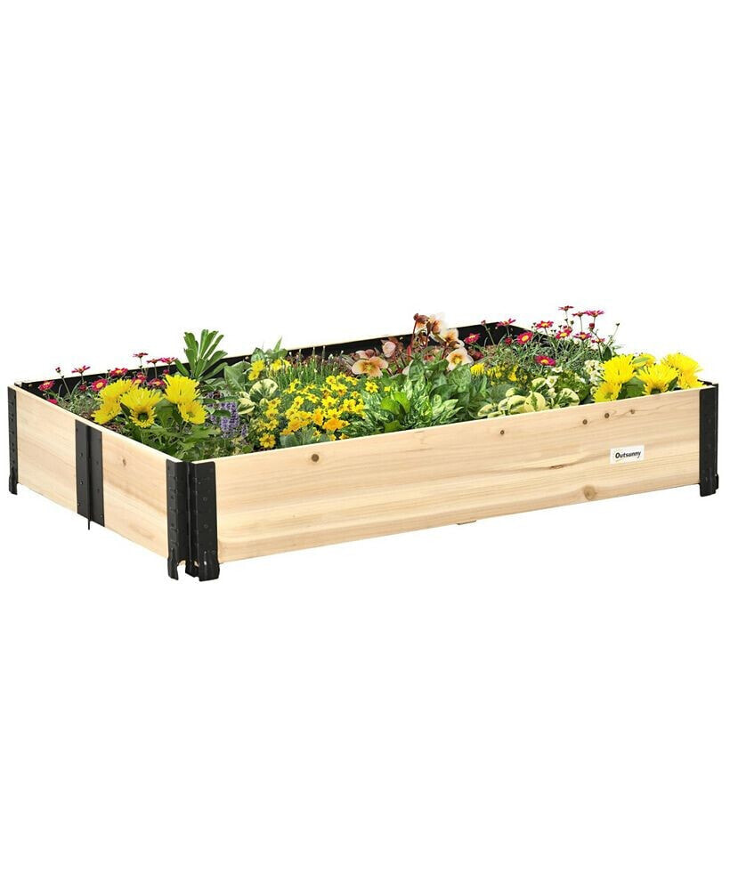 Outsunny raised Garden Bed Foldable Planter Box to Grow Vegetables, Herbs