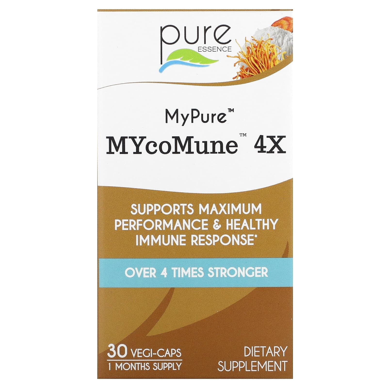 Pure Essence, MyPure, MYcoMune 4X, 30 растительных капсул