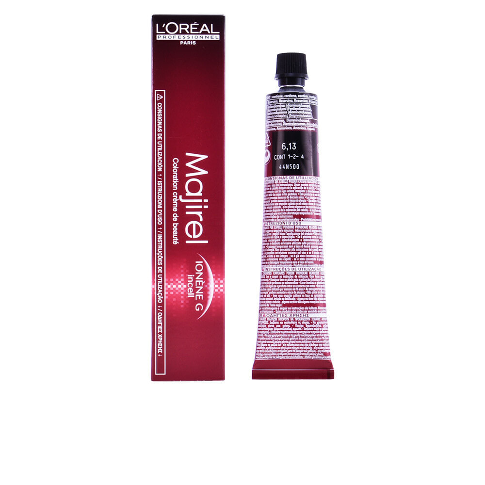 Loreal Paris  Majirel Cream Color No. 6.13 Укрепляющая и восстанавливающая крем-краска для волос, оттенок темный блондин пепельно-золотистый 50 мл