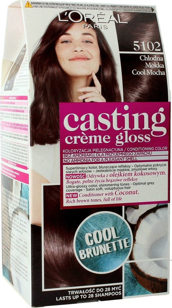 Loreal Paris Casting Creme Gloss Hair Color 5102 Питательная безаммиачная крем-краска для волос, оттенок мокко